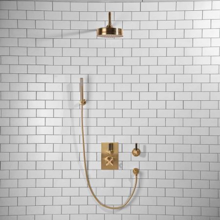 Elbe - Concealed Shower Set + Diverter - Hook Mount - Black Lever/Black Lever - 8" or 6" Rose