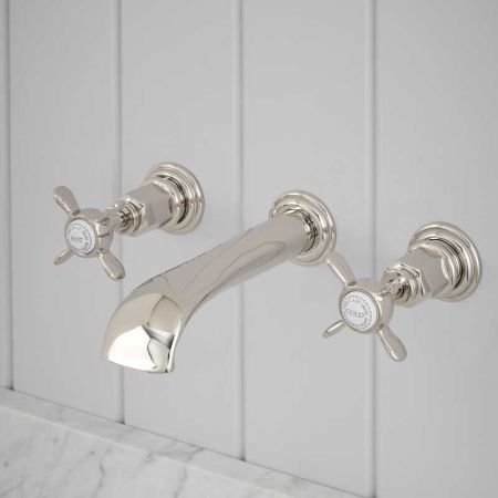 Aysgarth - 3-Hole Basin Mixer - Wall Mounted - X-Top