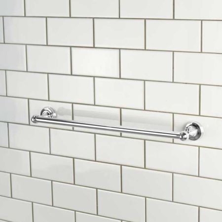 Traditional 600mm Single Towel Rail - Chrome