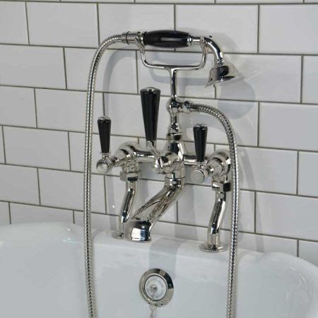 Linton Bath Shower Mixer Black Lever 3/4BSP