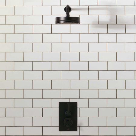 Elbe - Concealed Shower Set - Metal Lever - 8" Rose - Matt Black