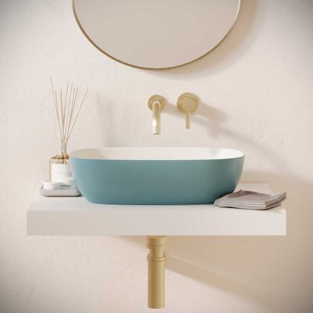Felix Stone Resin Countertop Basin - Morning Blue