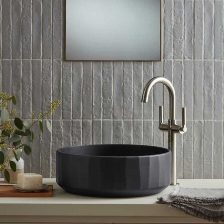 Franz Round Concrete Basin 42 Diameter - Freestanding - Charcoal Grey