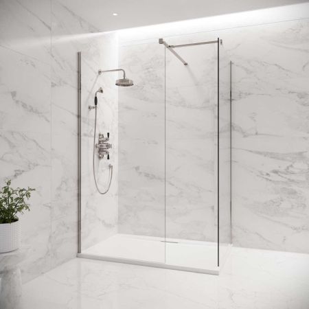Wharfe Walk In Shower Enclosure - Polished Nickel
