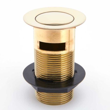 Slotted click-clack basin waste in Polished Brass