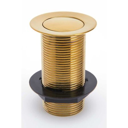 Un-slotted click-clack basin waste in Brushed Brass