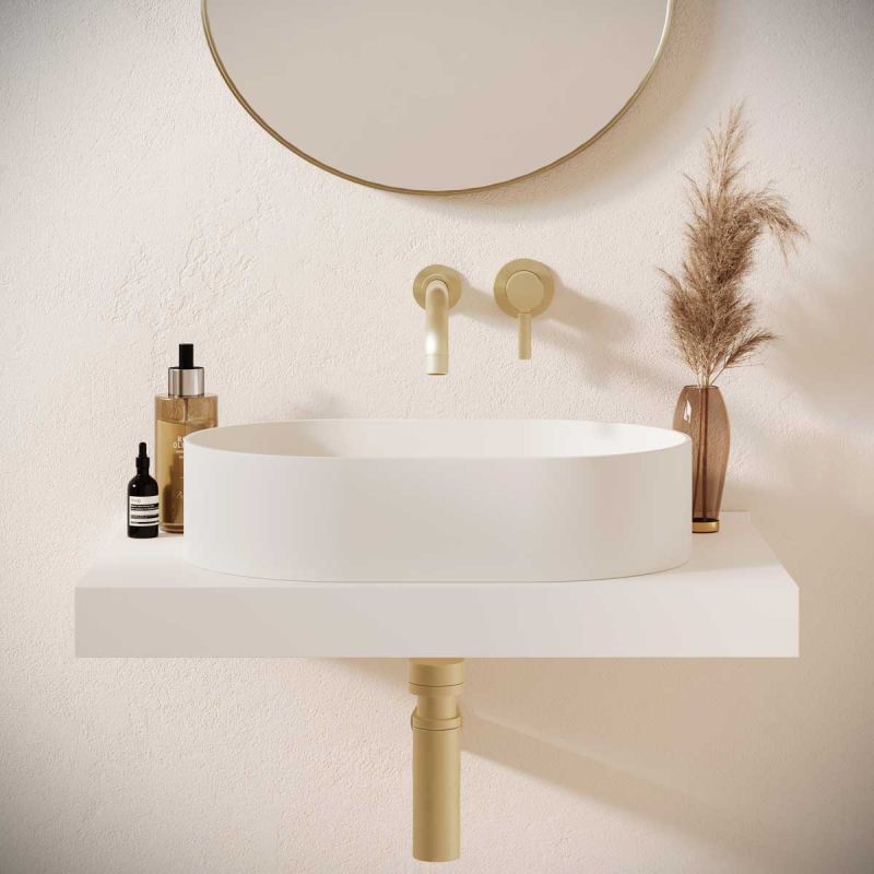 Caspar Stone Countertop Basin - White