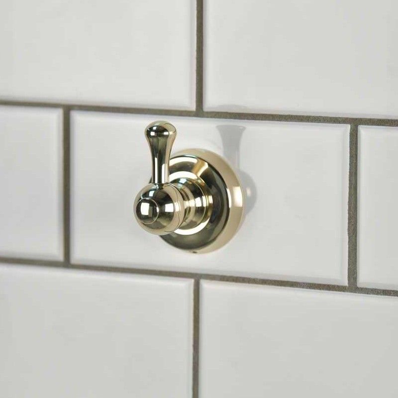 Traditional Single Robe Hook - Polished Brass
