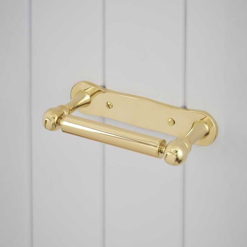 Traditional Dog Bone Toilet Paper Holder - Polished Brass