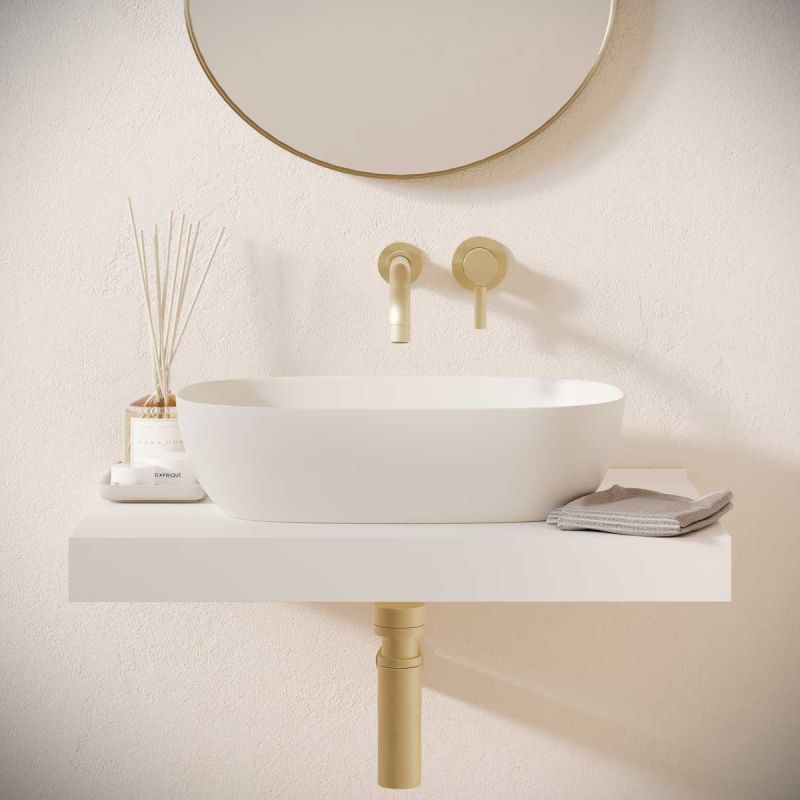 Felix Stone Resin Countertop Basin - White