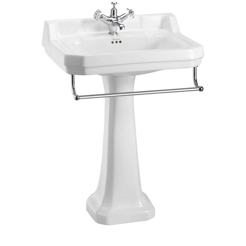 The Burlington Regal Edwardian Large Basin & Pedestal with Towel Rail