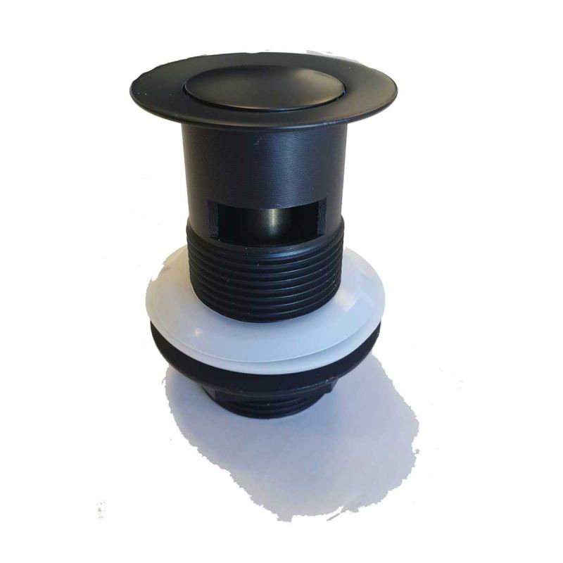 Slotted click-clack basin waste in Matt Black